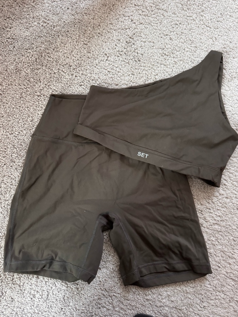 SET Active Women's Brown Athletic Shorts and Sports Top